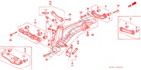 ACHTER ONDER ARM voor Honda CIVIC LX 4 deuren 4-traps automatische versnellingsbak 1989