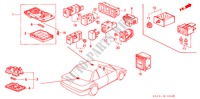 INTERIEUR VERLICHTING/SCHAKELAAR voor Honda CIVIC DX 4 deuren 4-traps automatische versnellingsbak 1988