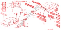 EMBLEMEN voor Honda ACCORD LX 4 deuren 4-traps automatische versnellingsbak 1993