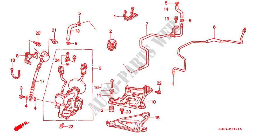 ABS ACCUMULATOR(2) voor Honda ACCORD EX 4 deuren 4-traps automatische versnellingsbak 1993