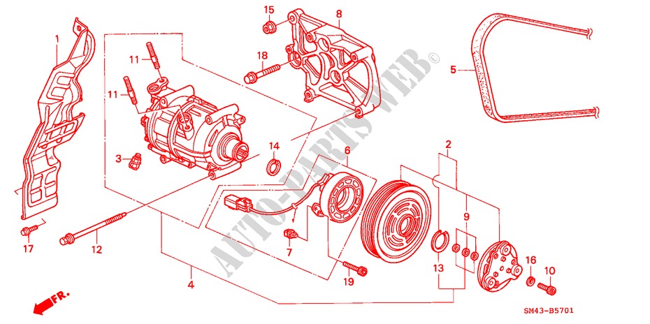 COMPRESSOR(2) voor Honda ACCORD EX 4 deuren 4-traps automatische versnellingsbak 1993