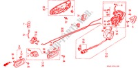 ACHTER PORTIER SLOTEN voor Honda CIVIC LX 4 deuren 4-traps automatische versnellingsbak 1993