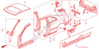 BUITEN PANELEN voor Honda ACCORD COUPE EX 2 deuren 5-versnellings handgeschakelde versnellingsbak 1994
