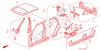 BUITEN PANELEN voor Honda ACCORD EX 4 deuren 4-traps automatische versnellingsbak 1996
