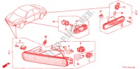 COMBINATIE LICHT voor Honda ACCORD LX 4 deuren 4-traps automatische versnellingsbak 1994