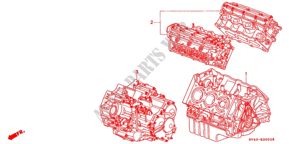 MOTOR MONTAGE/ VERSNELLINGSBAKSAMENSTEL(V6) voor Honda ACCORD V6 EX 4 deuren 4-traps automatische versnellingsbak 1995