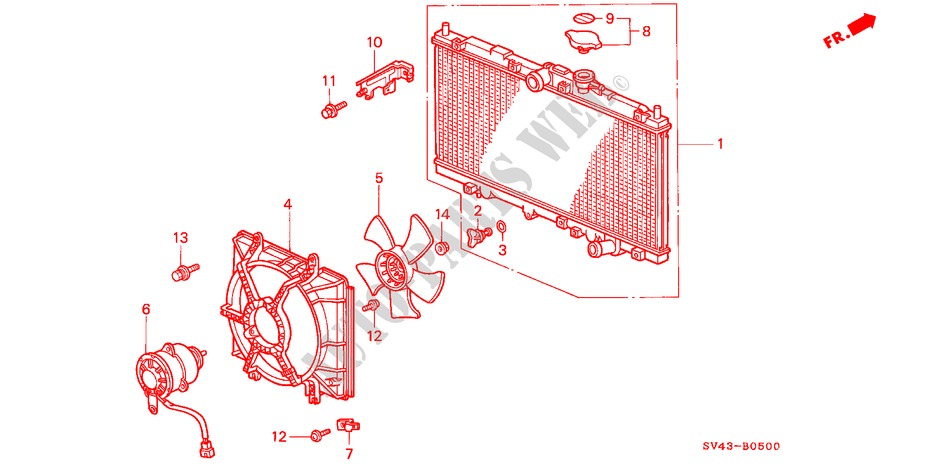 RADIATEUR(ND) voor Honda ACCORD DX 4 deuren 4-traps automatische versnellingsbak 1997