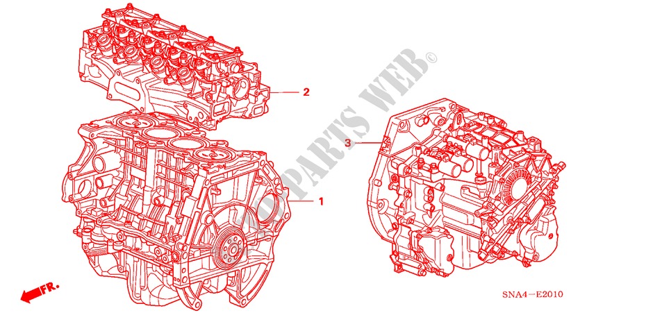 MOTOR MONTAGE/VERSNELLINGSBAKSAMENSTEL(1.8L) voor Honda CIVIC EX-L 4 deuren 5-traps automatische versnellingsbak 2008