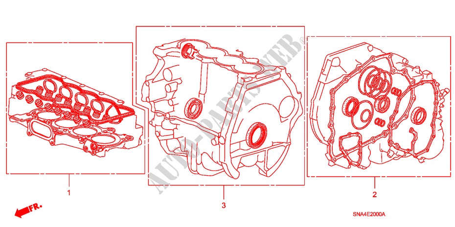 PAKKINGPAKKET(1.8L) voor Honda CIVIC LX 4 deuren 5-traps automatische versnellingsbak 2007