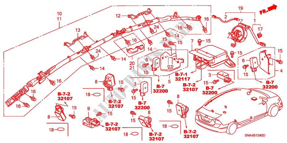 SRS EENHEID voor Honda CIVIC EX-L 4 deuren 5-traps automatische versnellingsbak 2008