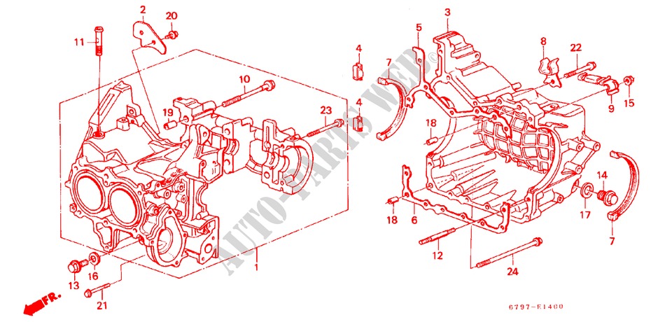 CILINDERBLOK/OLIEPAN voor Honda ACTY TRUCK DX 2 deuren 4-versnellings handgeschakelde versnellingsbak 1983