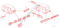EMBLEEM/WAARSCHUWINGSPLAAT voor Honda ACTY VAN DX PANEL VAN 5 deuren 4-versnellings handgeschakelde versnellingsbak 1983