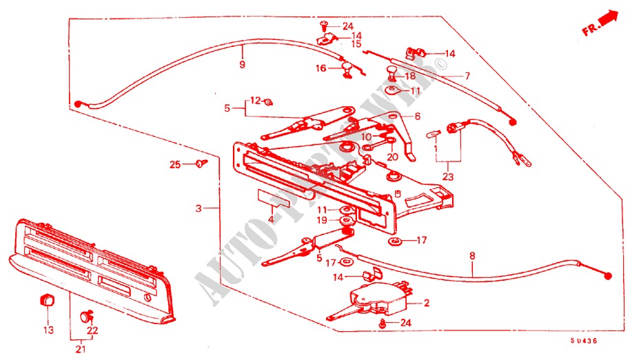 VERWARMING HENDEL voor Honda QUINTET EX 5 deuren 3-traps automatische versnellingsbak 1983
