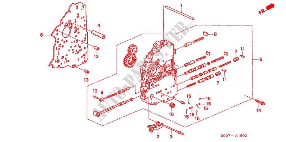 HOOFDKLEP BEHUIZING(2) voor Honda CIVIC COUPE 1.6ISR VTEC 2 deuren 4-traps automatische versnellingsbak 1999