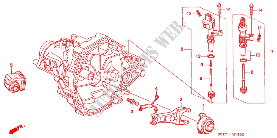 KOPPELING TERUGKEER(DOHC) voor Honda CIVIC COUPE VTI-R 2 deuren 5-versnellings handgeschakelde versnellingsbak 2000
