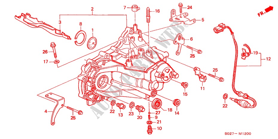 TRANSMISSIE BEHUIZING (DOHC) voor Honda CIVIC COUPE VTI-R 2 deuren 5-versnellings handgeschakelde versnellingsbak 2000