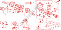 COMBINATIESCHAKELAAR(RH) voor Honda CIVIC 1.6VTI 3 deuren 5-versnellings handgeschakelde versnellingsbak 2000