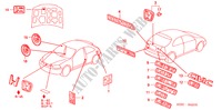 EMBLEMEN voor Honda CIVIC 1.4I 3 deuren 4-traps automatische versnellingsbak 2000