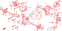 MOTOR BEVESTIGINGEN(MT) (DOHC VTEC) voor Honda CIVIC 1.6VTI 3 deuren 5-versnellings handgeschakelde versnellingsbak 2000