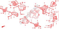 MOTOR BEVESTIGINGEN(MT) (SOHC/SOHC VTEC) voor Honda CIVIC 1.4I 3 deuren 5-versnellings handgeschakelde versnellingsbak 2000