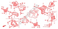MOTOR BEVESTIGINGEN(MT) (SOHC/SOHC VTEC) voor Honda CIVIC 1.5ILS 4 deuren 5-versnellings handgeschakelde versnellingsbak 1998