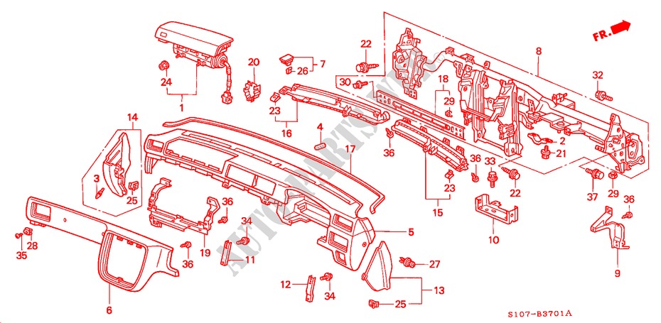 INSTRUMENTEN PANEEL(RH) voor Honda CR-V RVI 5 deuren 4-traps automatische versnellingsbak 2000
