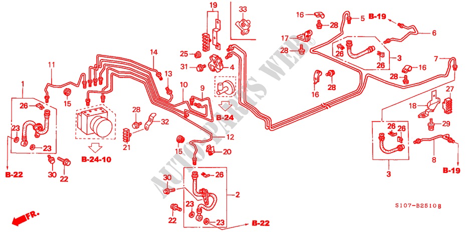 REMVOERINGEN(ABS) (LH) voor Honda CR-V RVI 5 deuren 4-traps automatische versnellingsbak 2000
