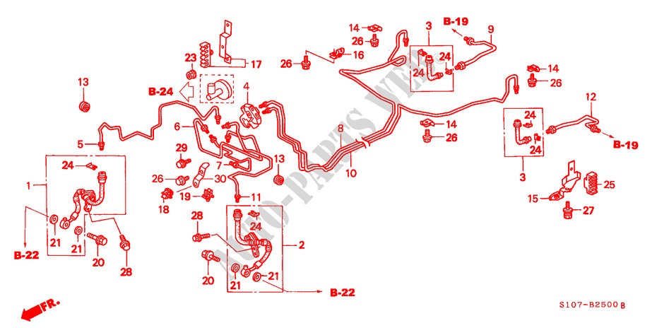 REMVOERINGEN(LH) voor Honda CR-V RVI 5 deuren 4-traps automatische versnellingsbak 2000