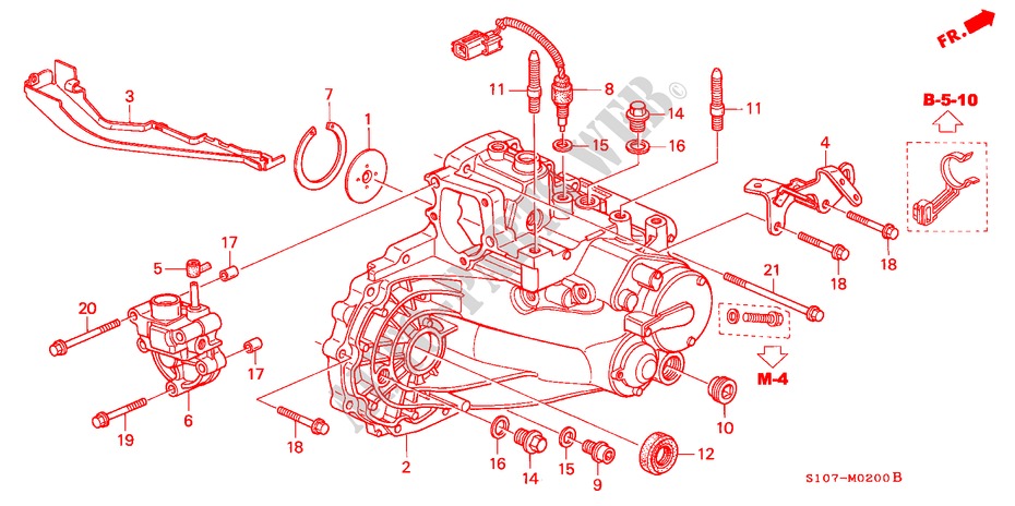 TRANSMISSIE BEHUIZING voor Honda CR-V RVI 5 deuren 5-versnellings handgeschakelde versnellingsbak 2000