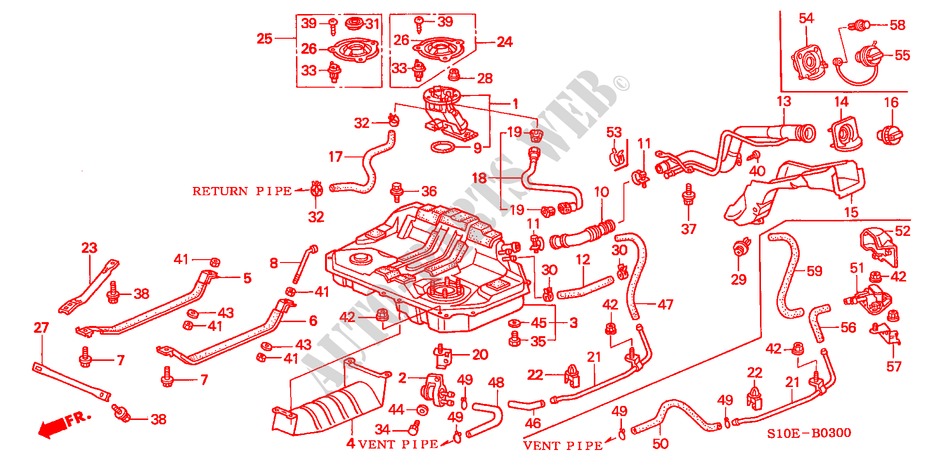 BRANDSTOF TANK voor Honda CR-V RVI 5 deuren 4-traps automatische versnellingsbak 2001