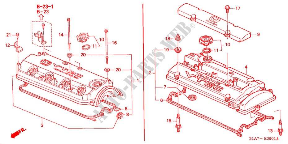 CILINDERKOP AFDEKKING (1.8L/2.0L/2.2L) voor Honda ACCORD 1.8LS 4 deuren 4-traps automatische versnellingsbak 1999