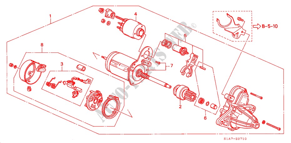 STARTMOTOR(VALEO) voor Honda ACCORD 1.8IES 4 deuren 4-traps automatische versnellingsbak 1999