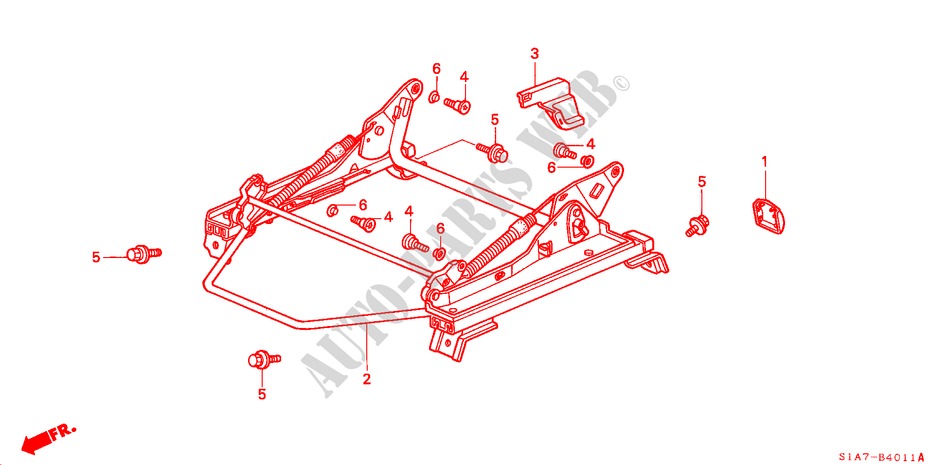 V. ZITTING COMPONENTEN (L.)(2) voor Honda ACCORD 1.8IES 4 deuren 4-traps automatische versnellingsbak 1999