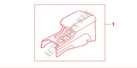 RR CONSOLE GRIJS/ GROEN TINT voor Honda ACCORD 1.8IS 4 deuren 4-traps automatische versnellingsbak 2001
