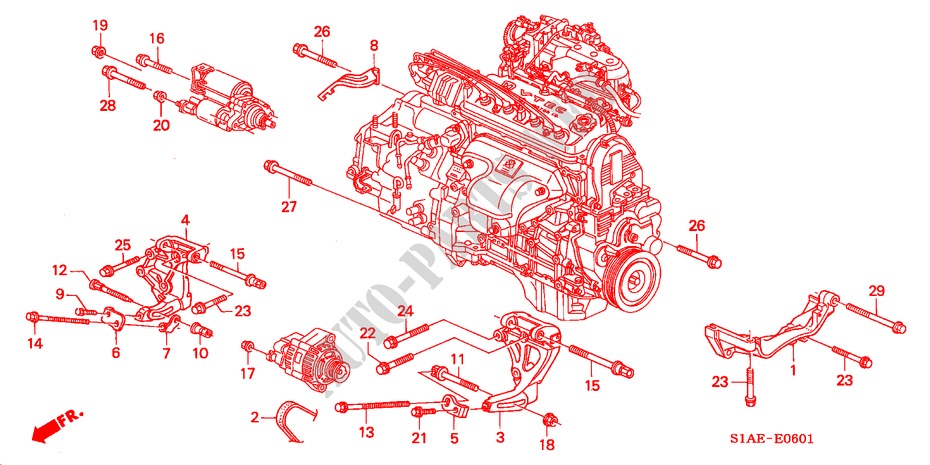 GENERATOR BEUGEL (1.8L/2.0L/2.2L/2.3L) voor Honda ACCORD 1.8ILS 4 deuren 5-versnellings handgeschakelde versnellingsbak 2000