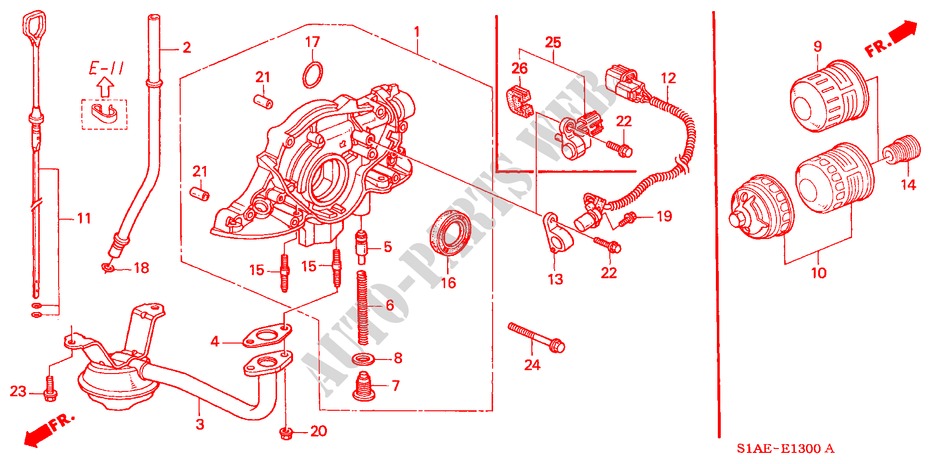 OLIEPOMP/OLIEZEEF (1.6L) voor Honda ACCORD 1.6ILS 4 deuren 5-versnellings handgeschakelde versnellingsbak 2000