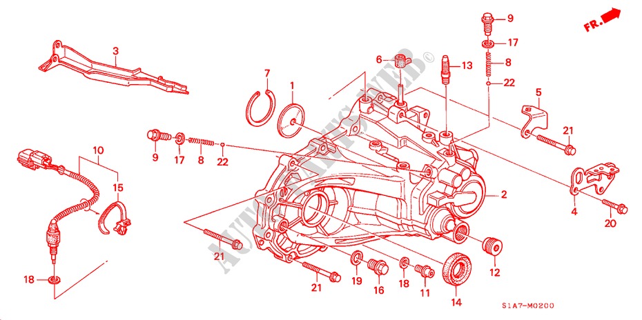TRANSMISSIE BEHUIZING (1.6L) voor Honda ACCORD 1.6ILS 4 deuren 5-versnellings handgeschakelde versnellingsbak 2000