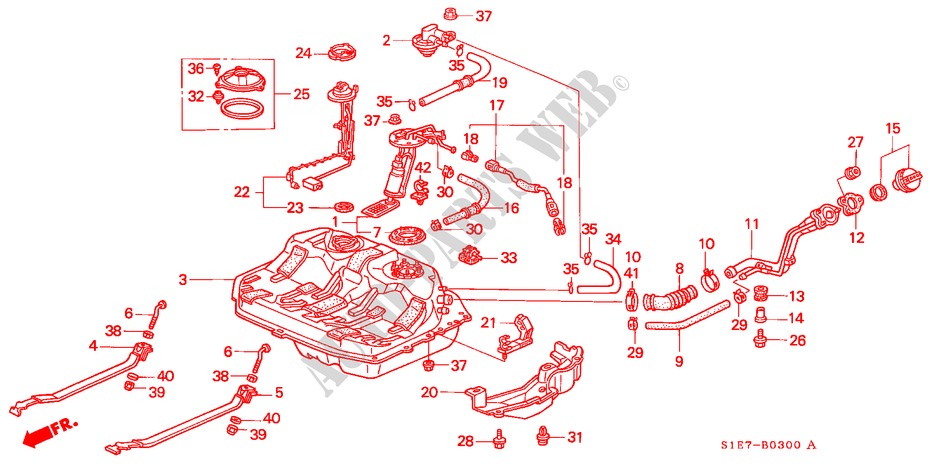 BRANDSTOF TANK voor Honda CIVIC AERODECK 1.8VTI 5 deuren 5-versnellings handgeschakelde versnellingsbak 1998