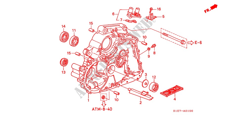 KOPPEL CONVERTER HUIS voor Honda CIVIC AERODECK LS 5 deuren 4-traps automatische versnellingsbak 1999