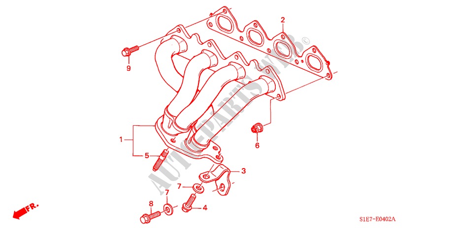 UITLAAT SPRUITSTUK (DOHC VTEC) voor Honda CIVIC AERODECK 1.8VTI 5 deuren 5-versnellings handgeschakelde versnellingsbak 1998