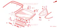 ACHTER RUIT /KWARTSRAMEN voor Honda INSIGHT DX 3 deuren 5-versnellings handgeschakelde versnellingsbak 2005