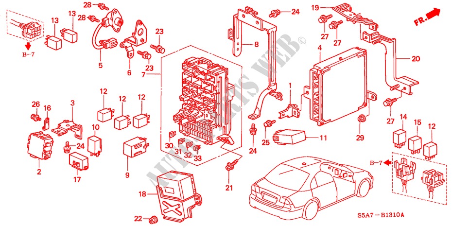 BEDIENINGSEENNEID(CABINE) (LH) voor Honda CIVIC 1.6SE 4 deuren 4-traps automatische versnellingsbak 2001