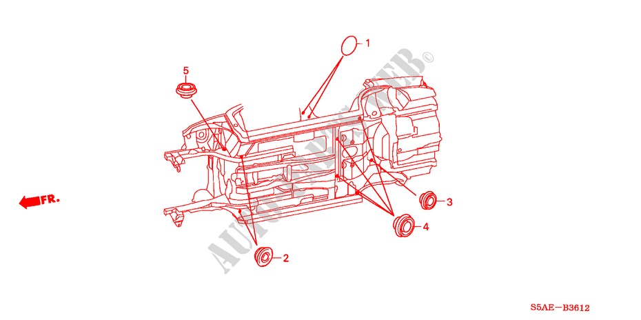 DOORVOERTULLE(ONDER) voor Honda CIVIC 1.6 LS 4 deuren 4-traps automatische versnellingsbak 2004