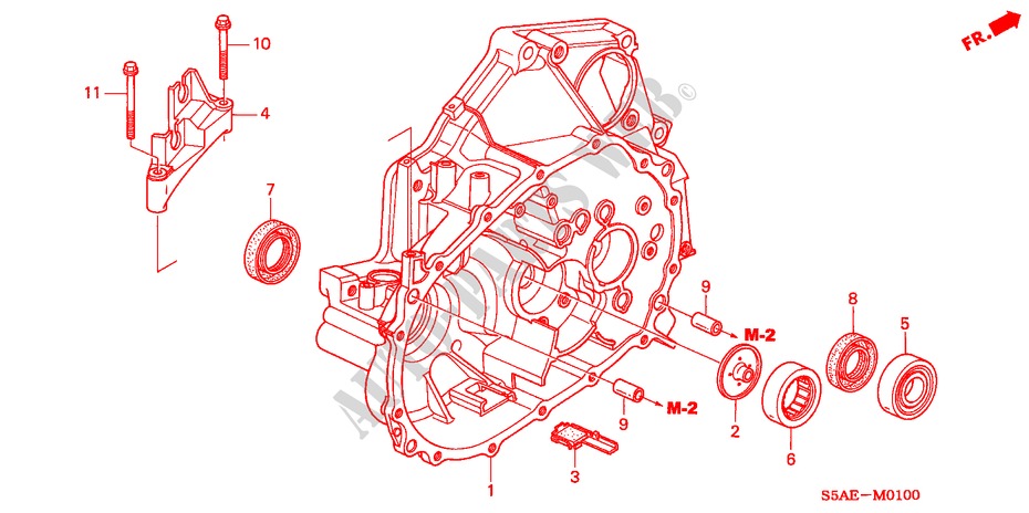 KOPPELINGKAST voor Honda CIVIC 1.6 ES 4 deuren 5-versnellings handgeschakelde versnellingsbak 2005
