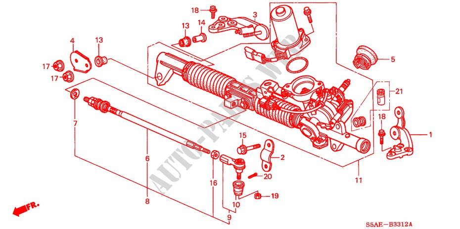 P.S. VERSNELLINGBOX(EPS)(LH) voor Honda CIVIC 1.6 ES 4 deuren 5-versnellings handgeschakelde versnellingsbak 2005
