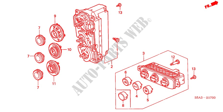 VERWARMING REGELAAR(LH) voor Honda CIVIC 1.6 LS 4 deuren 4-traps automatische versnellingsbak 2004