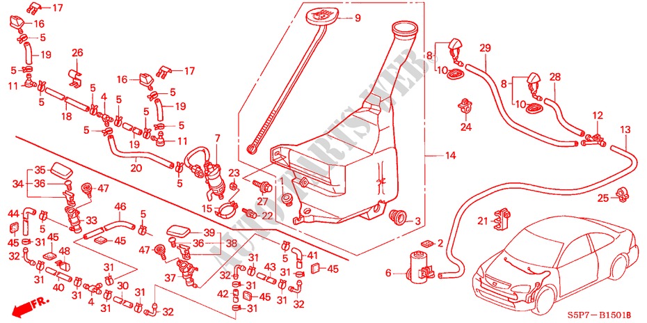 RUITESPROEIER(2) voor Honda CIVIC COUPE ES 2 deuren 5-versnellings handgeschakelde versnellingsbak 2001