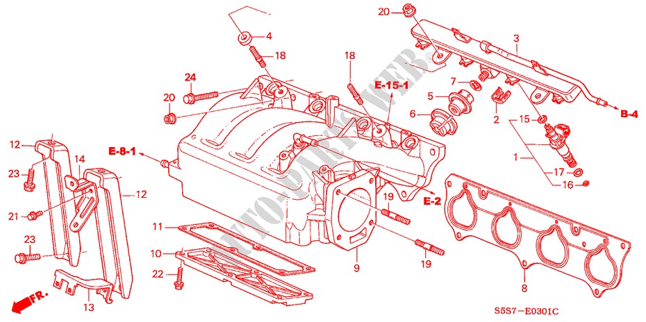 INLAAT SPRUITSTUK(TYPE R) voor Honda CIVIC TYPE R     PREMIUM 3 deuren 6-versnellings handgeschakelde versnellingsbak 2004