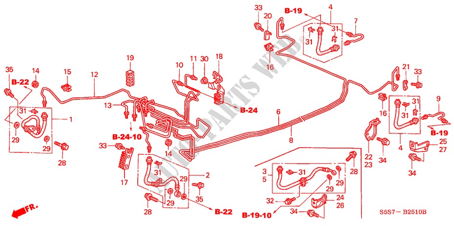 REMVOERINGEN(ABS) (LH) (1) voor Honda CIVIC 1.4LS 3 deuren 5-versnellings handgeschakelde versnellingsbak 2001