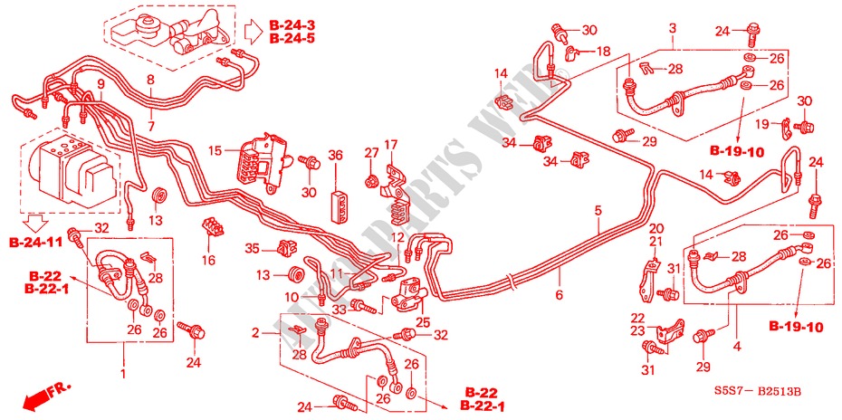 REMVOERINGEN(ABS) (RH) (2) voor Honda CIVIC TYPE R 3 deuren 6-versnellings handgeschakelde versnellingsbak 2004